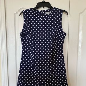 Navy Blue and White Polka Dot Dress -SZ 10